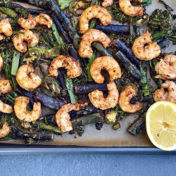 Sheet Pan Rose Harissa Shrimp Silk Road Diary